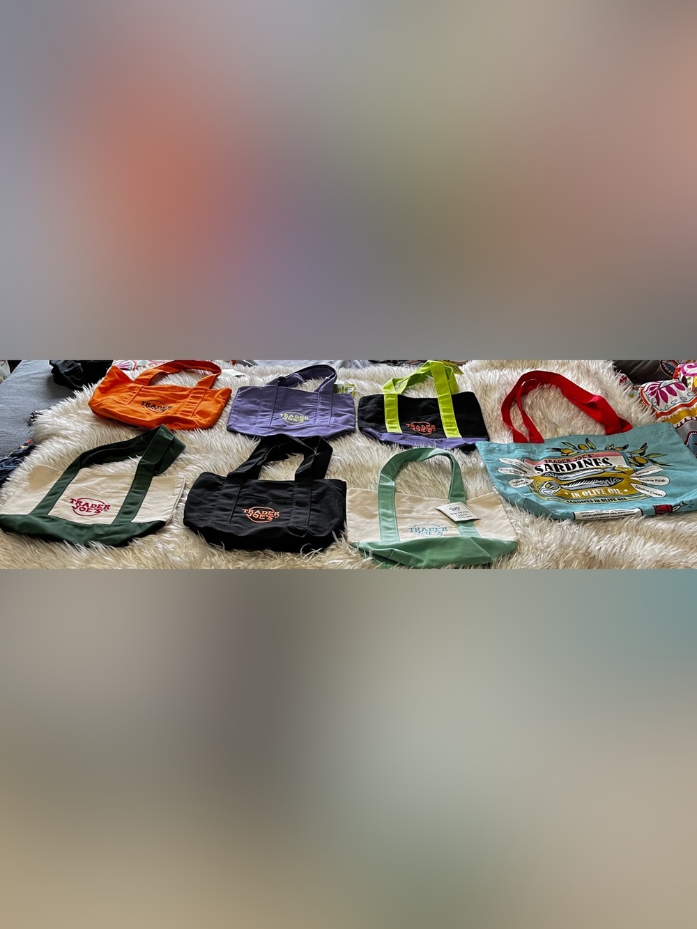 Trader Joe’s Lot of canvas shopping bags total of 7